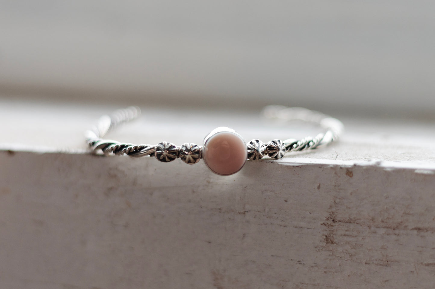 Pink Conch Twist Cuff