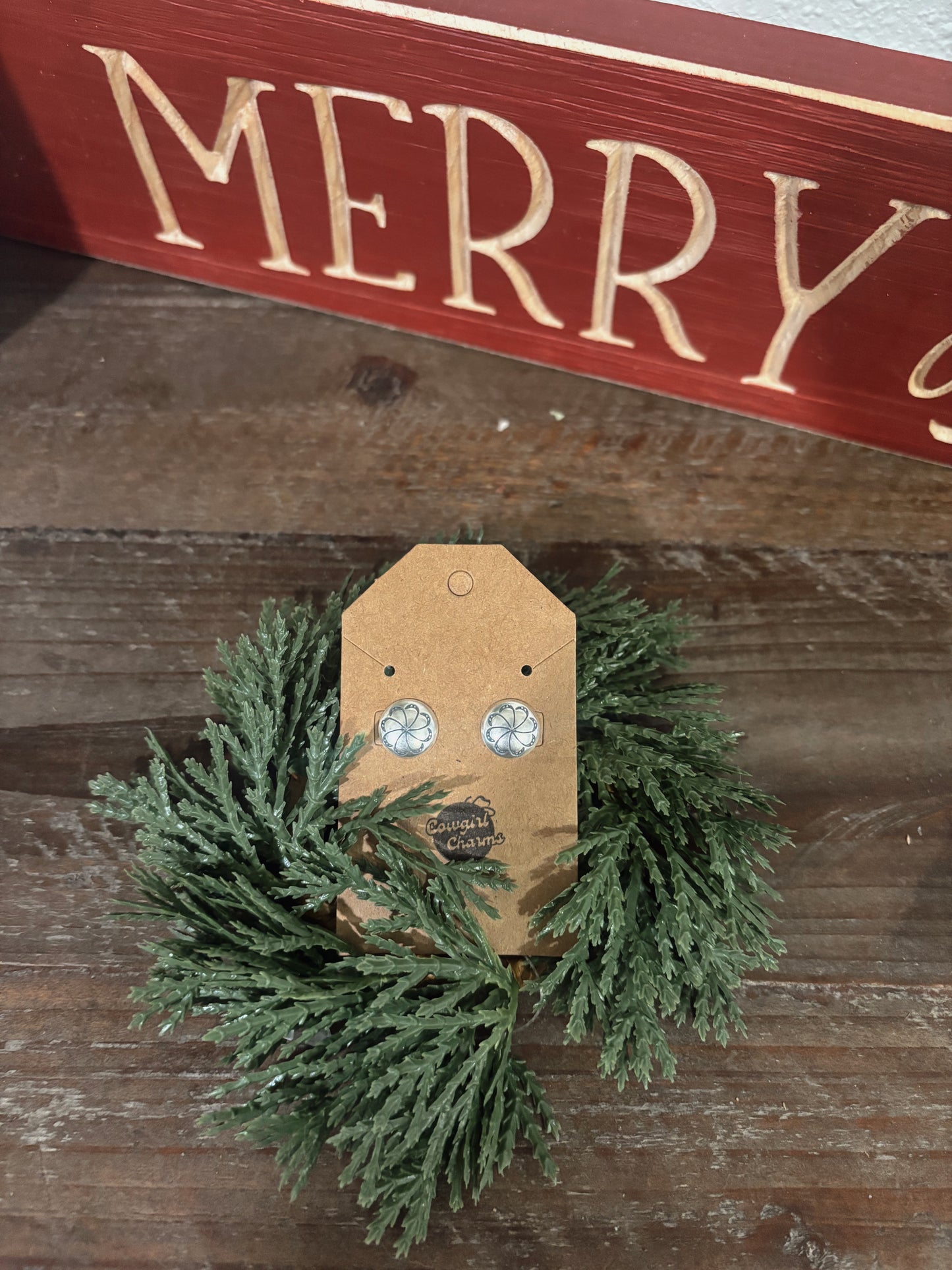 Stamped Flower Studs