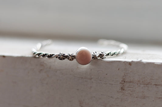 Pink Conch Twist Cuff