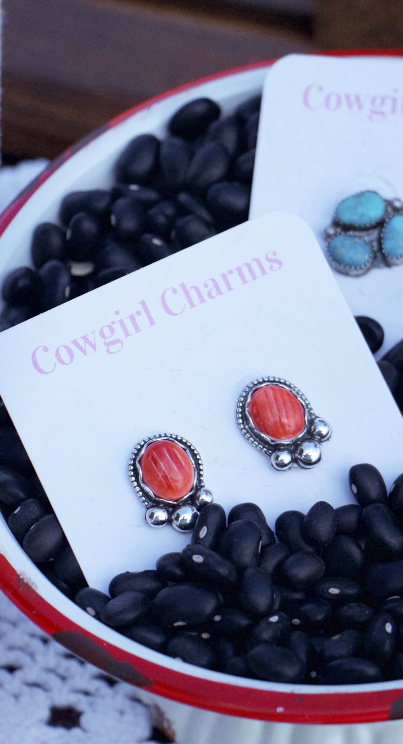 Red Spiny Earrings