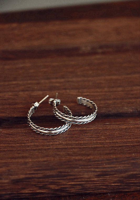 Sterling Rope Hoops