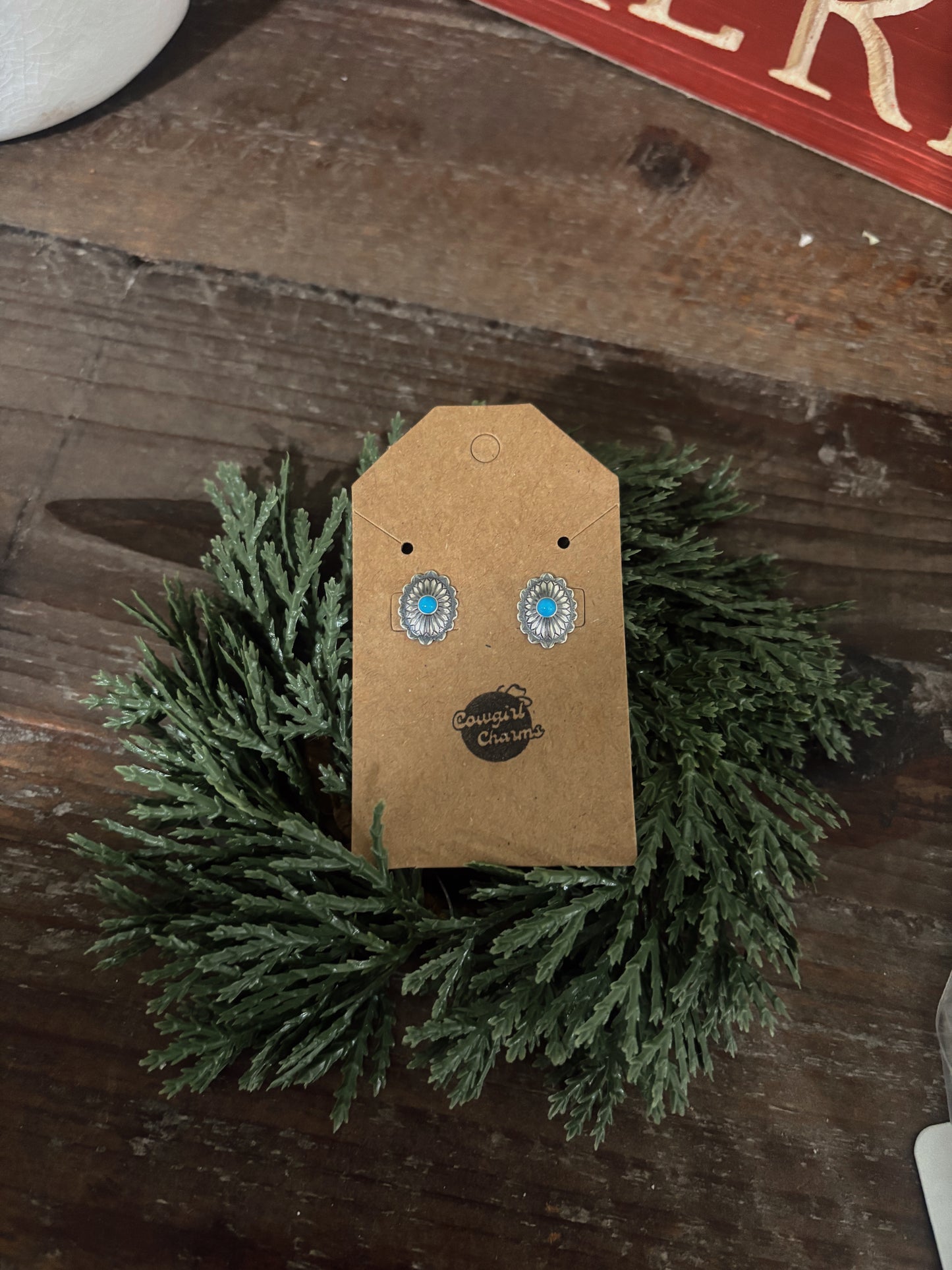 Turquoise Blossom Studs