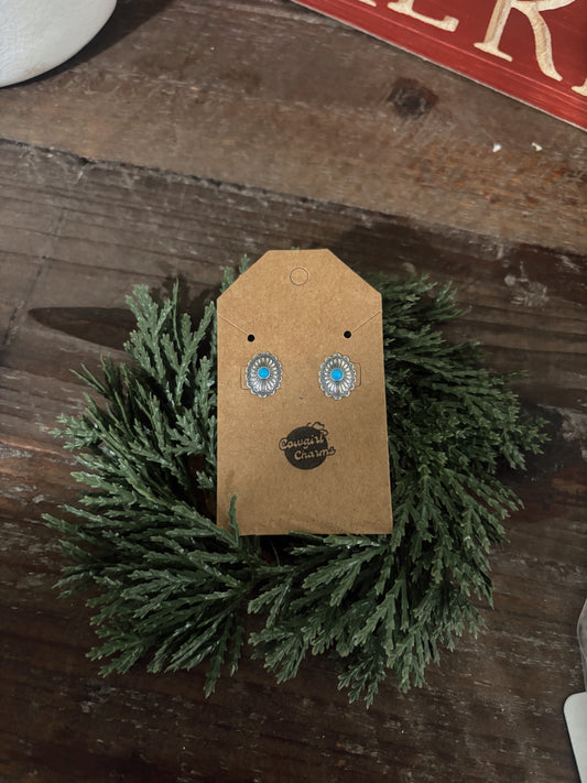 Turquoise Blossom Studs