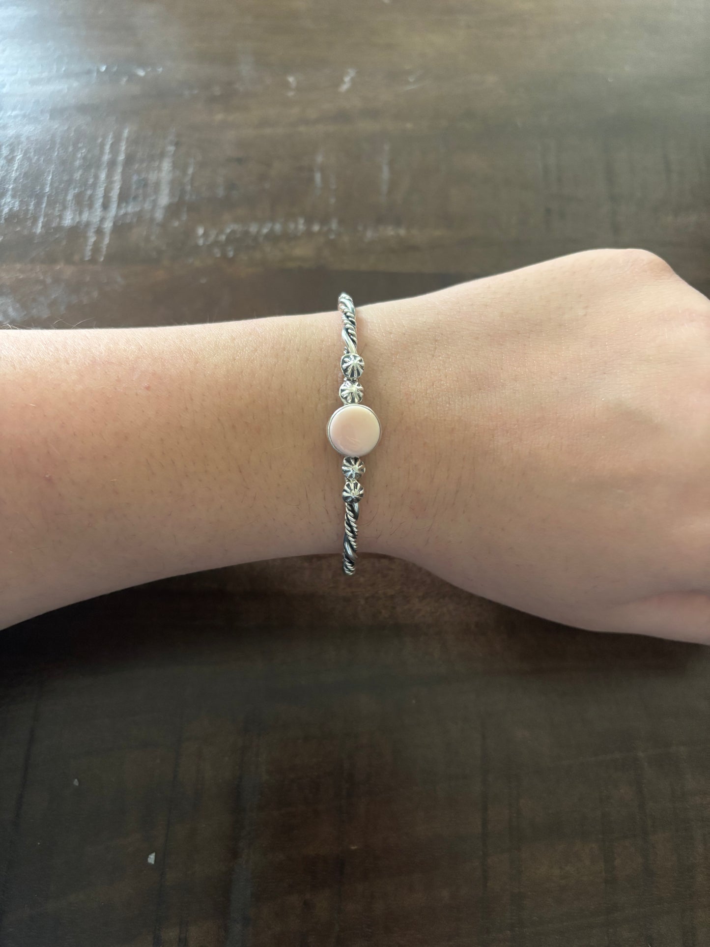 Pink Conch Twist Cuff